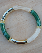 Trio de couleurs marbré vert et breloques