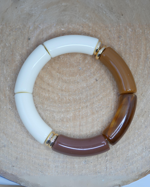 Bigoût marron écru - intercalaires dorées - Grand Modèle