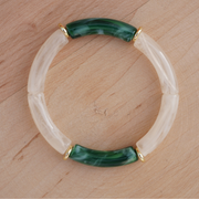 Marbré beige et marbré vert - intercalaires dorées