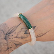 Marbré beige et marbré vert - intercalaires dorées