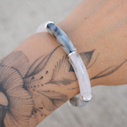 Marbré gris clair et marbré transparent - intercalaires argentées
