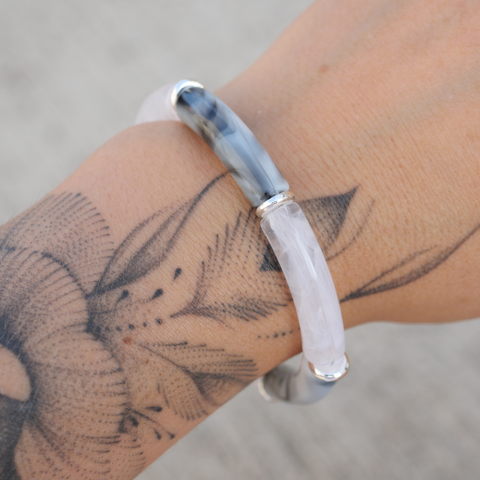 Marbré gris clair et marbré transparent - intercalaires argentées