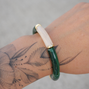 Marbré vert et marbré beige -  intercalaires dorées