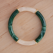 Marbré vert et marbré beige -  intercalaires dorées