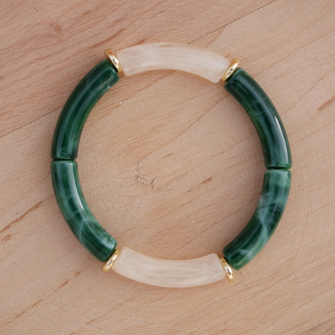 Marbré vert et marbré beige -  intercalaires dorées